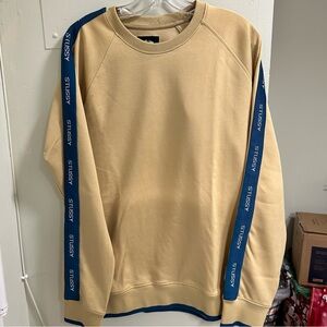 Stussy Tan/Mustard Poly Track Logo Crewneck Sweater